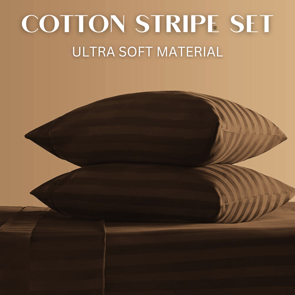 BROWN COTTON STRIPE SHEET