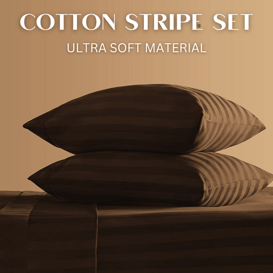 BROWN COTTON STRIPE SHEET