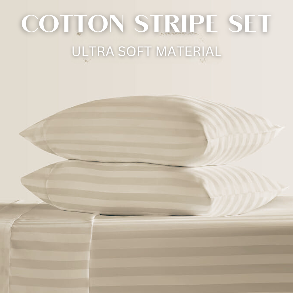 BEIGE COTTON STRIPE SHEET