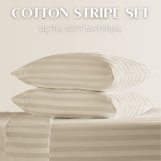 BEIGE COTTON STRIPE SHEET