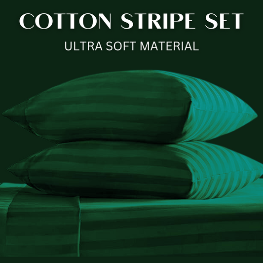 GREEN COTTON STRIPE SHEET