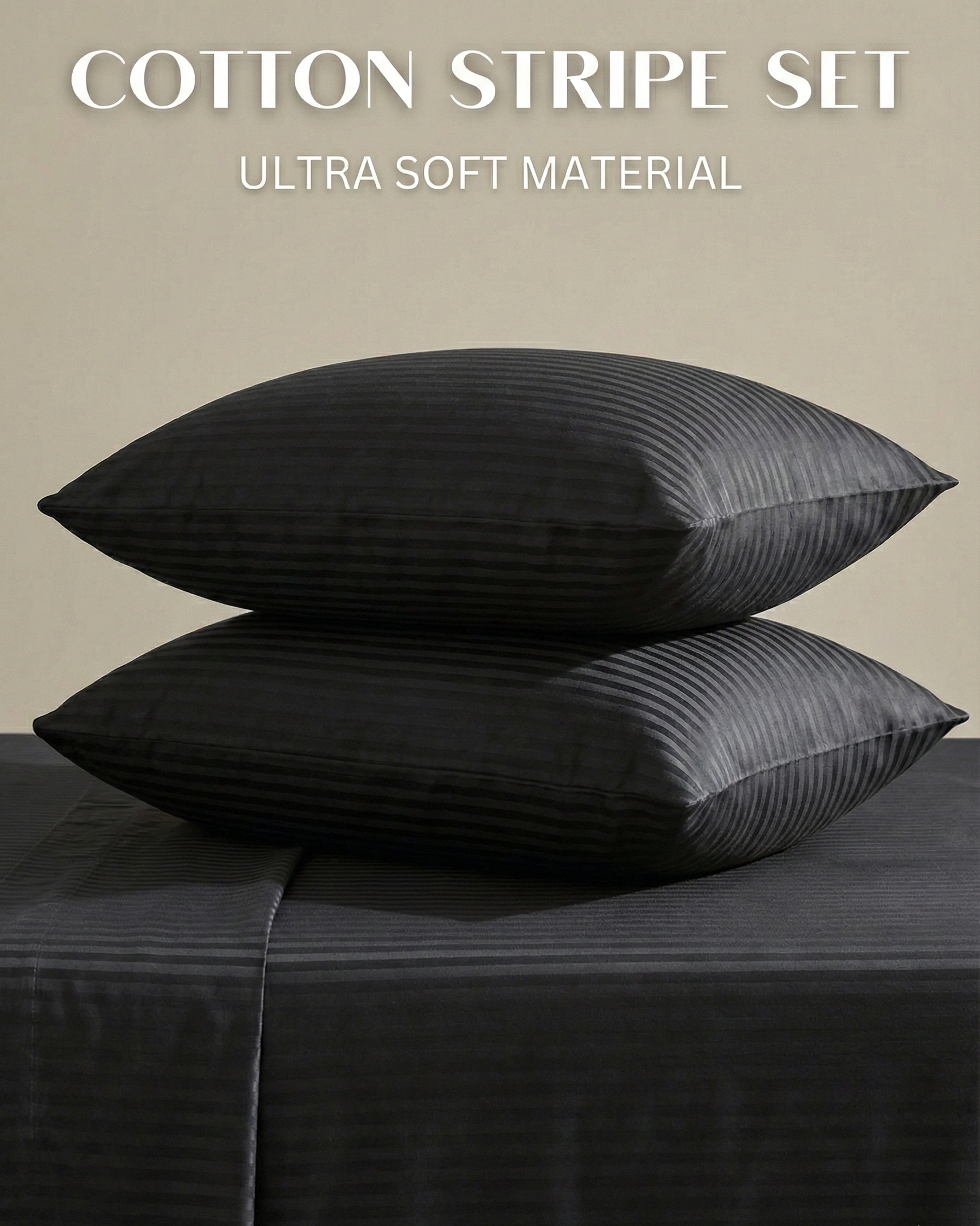 Black Stripe Cotton | Plain