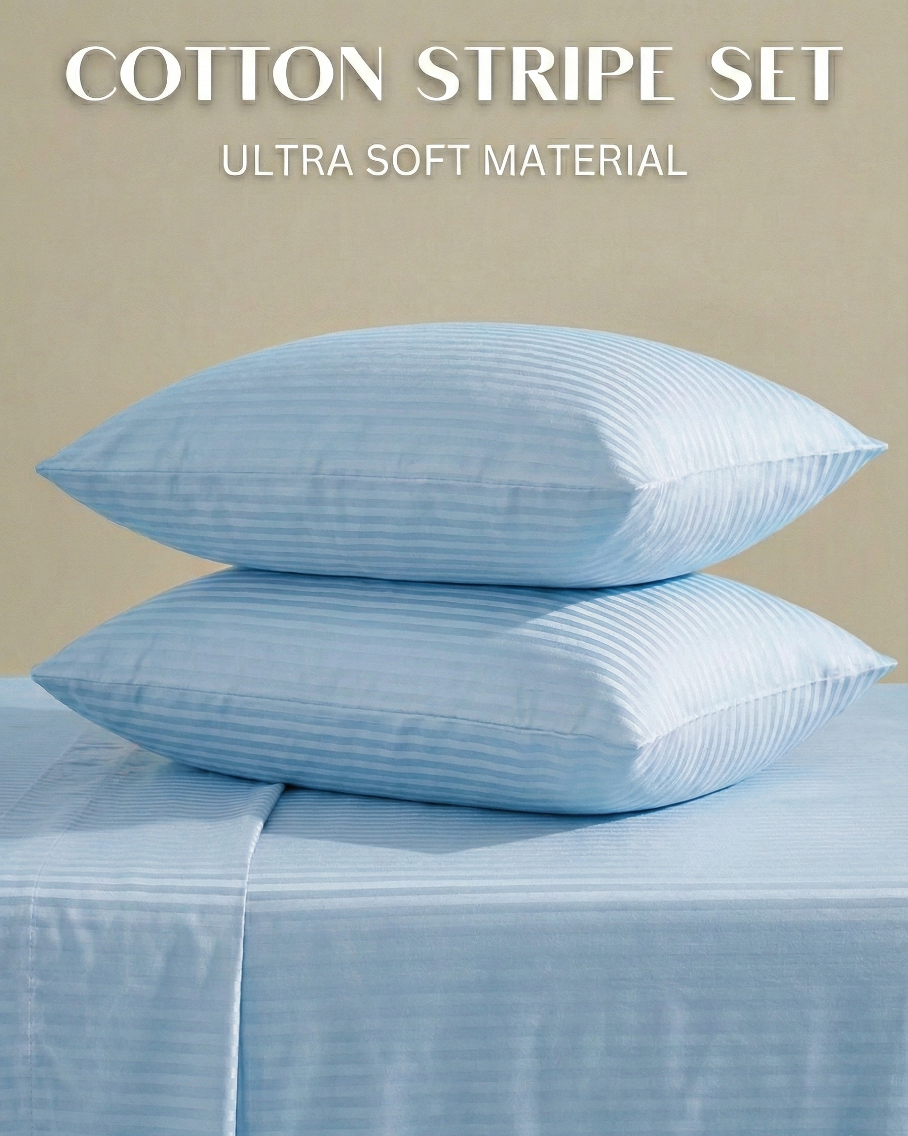 Sky Blue Stripe Cotton | Plain